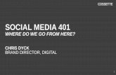 SOCIAL MEDIA 401 - obiaaconference.com - Social Media 4011.pdfSOCIAL MEDIA 401 WHERE DO WE GO FROM ... QUICK BIO 3 BSc.H. Life Sciences Marketing Management Web Marketing Management