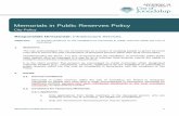 Memorials in Public Reserves Policy - City of Joondalup · Memorials in Public Reserves Policy 1 ... memorial for persons who has have contributed ... provided locally collected native
