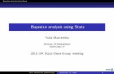 Bayesian analysis using Stata - Timberlake Consultants ...€¦ · Bayesian analysis using Stata Outline 7 More examples (extra) Normal linear regression Random-intercept model Random-coeﬃcient