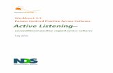 1.2 Active listening - National Disability Services · 1. Preface This workbook is part of a series of ... 1.2 Active listening – unconditional ... Reflections Do you think active