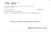 Post-Standardisation Mark Scheme - Physics & Maths Tutorpmt.physicsandmathstutor.com/download/Geography/A-level/Past-Pa… · Mark Scheme – General Certificate of Education (A-level)