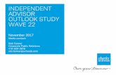 INDEPENDENT ADVISOR OUTLOOK STUDY WAVE 22 · The Independent Advisor Outlook Study (IAOS) ... their families, communities and personal history vs. ... people. But the ...
