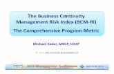 The Business Continuity Management Risk Index (BCM …€¦ · The Business Continuity Management Risk Index ... implementingthe business continuity management risk ... – Business