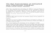 On the Conversion of Adopted and Patrilineal Children · On the Conversion of Adopted and Patrilineal Children ... On the Conversion of Adopted and Patrilineal Children ... This position