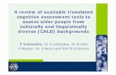 A review of available translated cognitive assessment tools …€¦ ·  · 2014-07-13A review of available translated cognitive assessment tools to ... living in English speaking