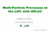 Multi-Particle Processes at the LHC with HELAC Processes at the LHC with HELAC Malgorzata Worek ITP, Karlsruhe University Dresden 29th May 2008 Outline of the Talk Introduction –