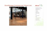 DuroDesign Commercial Client List · DuroDesign Commercial Client List ... 3,000 sq. ft. commercial Gensler ... DuroDesign€Flooring,€Inc.€-€Commercial€Client€List€-€Page€10€of€84