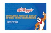 Kellogg Company February 18, 18, 2009 Kellogg Company February 18, 2009 Forward-Looking StatementsForward-Looking Statements This presentation contains, or incorporates by reference,