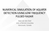 NUMERICAL SIMULATION OF AQUIFER DETECTION … · NUMERICAL SIMULATION OF AQUIFER DETECTION USING LOW FREQUENCY PULSED RADAR ... •Low frequency radar systems ... •Transmitter…