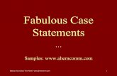 Fabulous Case Statements - AFPSoAZ Your Case | Tom Ahern |  1 Fabulous Case Statements ... Jerry Panas likes to stamp his cases “draft” and