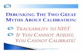 EBUNKING THE WO REAT MYTHS ABOUT CALIBRATION: · debunking the two great myths about calibration:: traceability to nist if you caaonnot adjust, you cannot calibrate! bucherview metrology