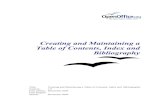 Creating and Maintaining a Table of Contents, Index and ... · Creating and Maintaining a Table of Contents, Index and Bibliography Title: Creating and Maintaining a Table of Contents,