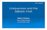 Uniqueness and the MBWA PAR - IEEE 802 and the MBWA PAR Mark Klerer ... Base Transceiver Station (BTS) Base Station Controller ... (Citing Nokia data)