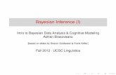 Bayesian Inference (I)abrsvn/intro_bayes_1.pdf · Bayesian Inference (I) Intro to Bayesian Data Analysis & Cognitive Modeling Adrian Brasoveanu [based on slides by Sharon Goldwater