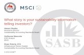 What story is your sustainability information telling ... story is your sustainability information telling investors? ... Mumbai. San Francisco. Boston. New York. ... (AAA-CCC) Environment