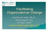 Facilitating Organizational Change - Peakinsight · Developing or offering learning tools to meet the need for just-in- 82% 4.25 ... Facilitating Organizational Change by Katherine