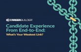 Candidate Experience From End-to-End Experience From End-to ... failures and frustrations that arise during different stages of the hiring process. 1 ... expectations in terms of communication