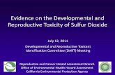 Evidence on the Developmental and Reproductive Toxicity of ... 12, 2011 · Evidence on the Developmental and Reproductive Toxicity of Sulfur Dioxide ... • Oral clefts Inconsistent