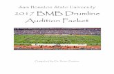2017 BMB Drumline Audition Packet - Huntsville, TX Snare Drum Tenor Drums Bass Drums Cymbals SDI. Tenors I I Triplet Grid *see variations below* Variations BMB Drumline 2017 Arr. B.