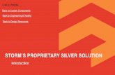 STORM’S PROPRIETARY SILVER SOLUTION · DISCOVER THE DIFFERENCE UNDER ONE ROOF STORM’S PROPRIETARY SILVER SOLUTION Introduction 1 Links to Website Back to Custom Components Back
