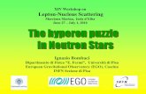 XIV Workshop on Lepton-Nucleus Scattering Workshop on Lepton-Nucleus Scattering 0DUFLDQD0DULQD ,VRODG (OED June 27 ± July 1, 2016 Neutron Stars: bulk properties R g {2GM /c2 (Schwarzschild