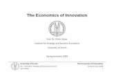The Economics of Innovation - UZH00000000-707f-70cd-ffff-ffffa9f6c38d/... · The Economics of Innovation Prof. Dr. Ulrich Kaiser Institute for Strategy and Business Economics University