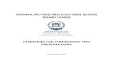 VIRGINIA ART AND ARCHITECTURAL REVIEW … · Web viewVIRGINIA ART AND ARCHITECTURAL REVIEW BOARD (AARB) Guidelines for Submissions and Presentations Revised June 201 6 T able of Contents