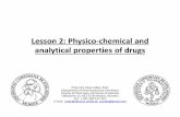 Lesson 2: Physico-chemical and analytical properties of … · Lesson 2: Physico-chemical and analytical properties of drugs PharmDr. Pavol Ježko, PhD. Department of Pharmaceutical