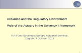 Actuaries and the Regulatory Environment Role of the ...actuaries.org/FUND/Zagreb_2011/Zagreb_Presentation... · Actuaries and the Regulatory Environment Role of the Actuary in the