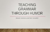 TEACHING GRAMMAR THROUGH HUMOR - … · TEACHING GRAMMAR THROUGH HUMOR ... •B.A.- Secondary Education- English and Earth Science: ... •When my boss told me to attach two pieces