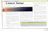  · COMPANIES Views of Lanco Solar's V. "There is a massive opportunity in the solar space' Saibaba developers and EPC play- ers. Lanco is focusing on