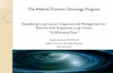 The Alberta Thoracic Oncology Program - BREATHE | the … ·  · 2016-10-03the Alberta Thoracic Oncology Program ... Median 7.5 days over past 18 months ... Waiting times, and Patient