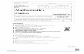 Mathematics - Blandbland.in/algebra_new2.pdf · Mathematics Foundation Tier ... (Total for Question 6 is 5 marks) (Total for Question 5 is 2 marks) _____31 × 4.92 0.21. Turn over