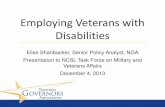 Employing Veterans with Disabilities · Employing Veterans with Disabilities ... Delaware Governor Jack Markell ... –Cross-State blueprint based on implementation