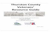 Thurston County€¦ · Thurston County Veterans’ Resource Guide March, 2014 Thurston County Public Health & Social Services 412 Lilly Road NE Olympia, WA 98506 360-867-2625 ...