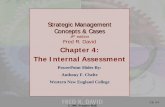 The Internal Assessment Chapter 4: Fred R. David 8 edition · The Internal Assessment ... Ch. 4-2 Comprehensive Strategic Management Model Vision & Mission Statements Chapter 2 ...