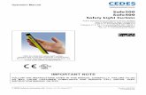 103373e Safex00 Ver18 1 - CEDES Sa€¦ · Safety Light Curtain Active Optoelectronic Protective Device (AOPD) type 2 (Safe200) or type 4 (Safe400) ... SO MAY CAUSE CUSTOMER COMPLAINTS