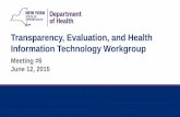 Transparency, Evaluation, and Health Information ... · Transparency, Evaluation, and Health Information Technology Workgroup ... 2.a.i BRD Workshops ... Evaluation, and Health Information