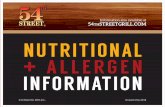 NUTRITIONAL INFORMATION - 54th Street · The data contained herein was compiled from nutritional information and ingredient and allergen listings provided by our suppliers and ...