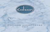To our Associates, - Colson Assocites, Inc. -- Medical Devicescolsonassociates.com/pdfs/COLSON-2017finalweb.pdf · and you will be protected at all times. You have a responsibility