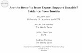 Are the Benefits from Export Support Durable? Evidence ... · Are the Benefits from Export Support Durable? Evidence from Tunisia ... • Analysis at firm-level using quasi ... extensive