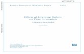 Effects of Licensing Reform on Firm Innovation - of Licensing Reform . on Firm Innovation. ... Effects of Licensing Reform on Firm Innovation: ... solution of firm’s optimization