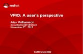 vfio: A User's Perspective - Kvm · VFIO: A user's perspective Alex Williamson alex.williamson@redhat.com November 8th, 2012 KVM Forum 2012. ... sudo qemu-system-x86_64 -m 2048 -hda