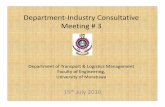 Department-Industry Consultative Meeting # 3 · Department-Industry Consultative Meeting # 3 ... – Proposed MBA in Transport & Supply Chain ... A COMPANY TO PROVIDE ONLINE ORDERING