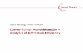 Czerny-Turner Monochromator Analysis of Diffraction … • high-performance analysis of complex optical systems • full vectorial analysis of gratings by using rigorous algorithm