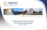 Distributed Solar Energy Net-Energy Metering · Distributed Solar Energy Net-Energy Metering ... research, education ... Utility Solar Rankings and Market Report (Jun):