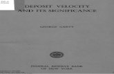 Deposit Velocity and Its Significance - St. Louis Fed · The present booklet discusses the behavior of deposit velocity, over the business cycle and over longer periods, with ...