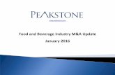Food and Beverage Industry M&A Update January 2016peakstonegroup.com/.../2016/...Beverage-Industry-Insights-January-20… · Food and Beverage (“F&”) M&A continues to see strong