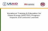 Vocational Training & Education for Clean Energy (VOCTEC) Program: Impacts … ·  · 2016-04-20Vocational Training & Education for Clean Energy (VOCTEC) ... NABCEP Certified Solar