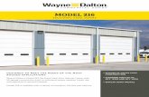 TRACK MODEL 6 - Wayne Dalton€¦ · Wayne Dalton's Model 216 Sectional Steel door ... and exposure to security hazards. Model 216 is available with a variety of insulation, lite